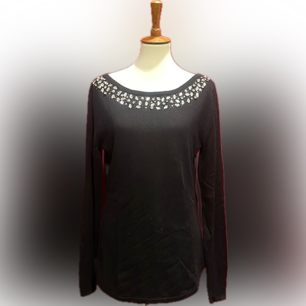 Neiman Marcus Silk/Cashmere Embellished Sweater NWT